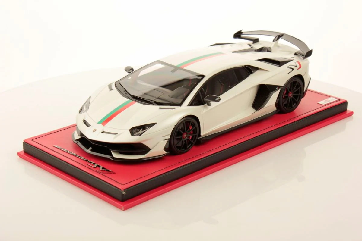 Clearance MR Lamborghini Aventador SVJ White Bianco Canopus, Italian Design  - Limited 16 pcs