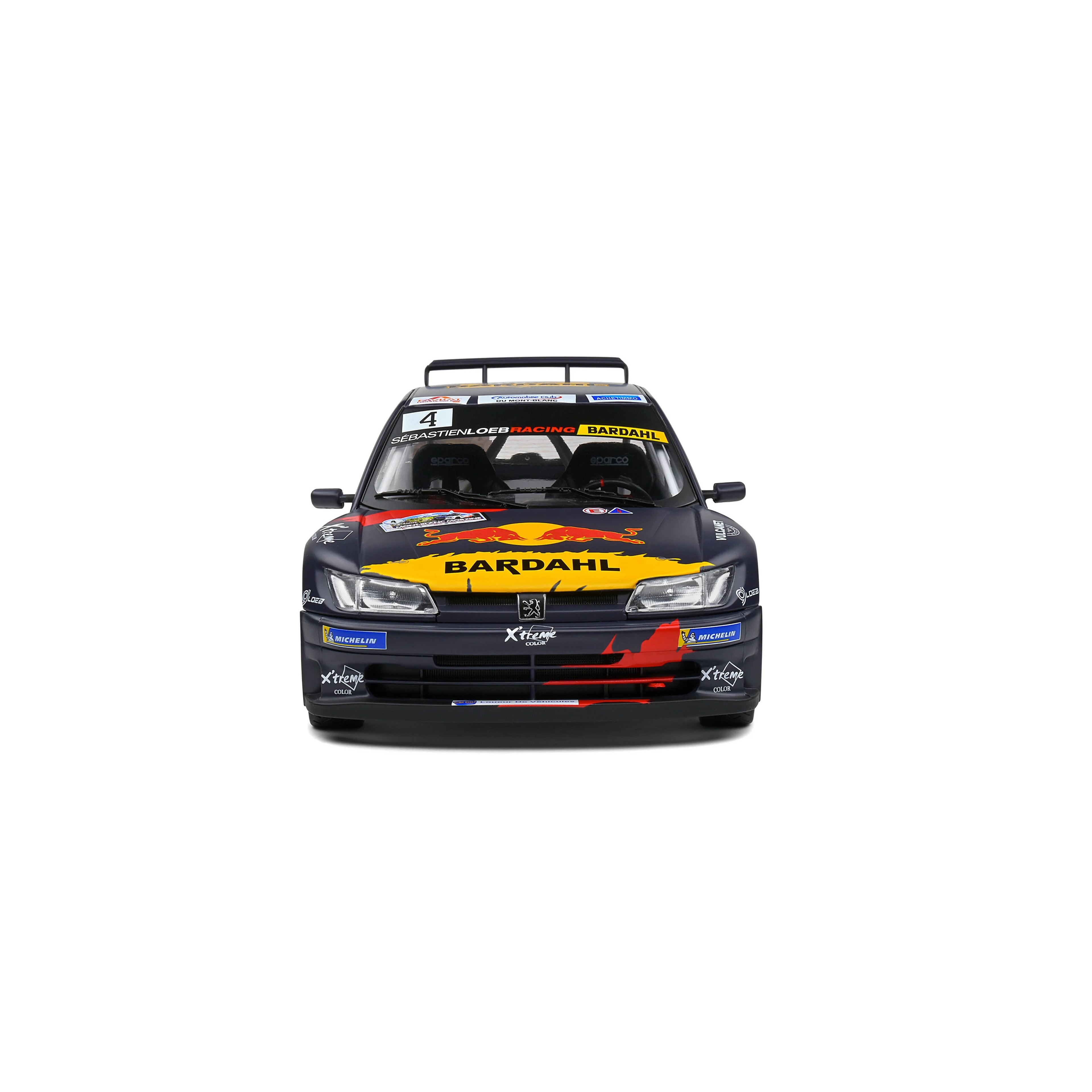 Peugeot 306 Maxi Black N°4 Loeb/Elena Rallye du Mont-Blanc 2021 1:18