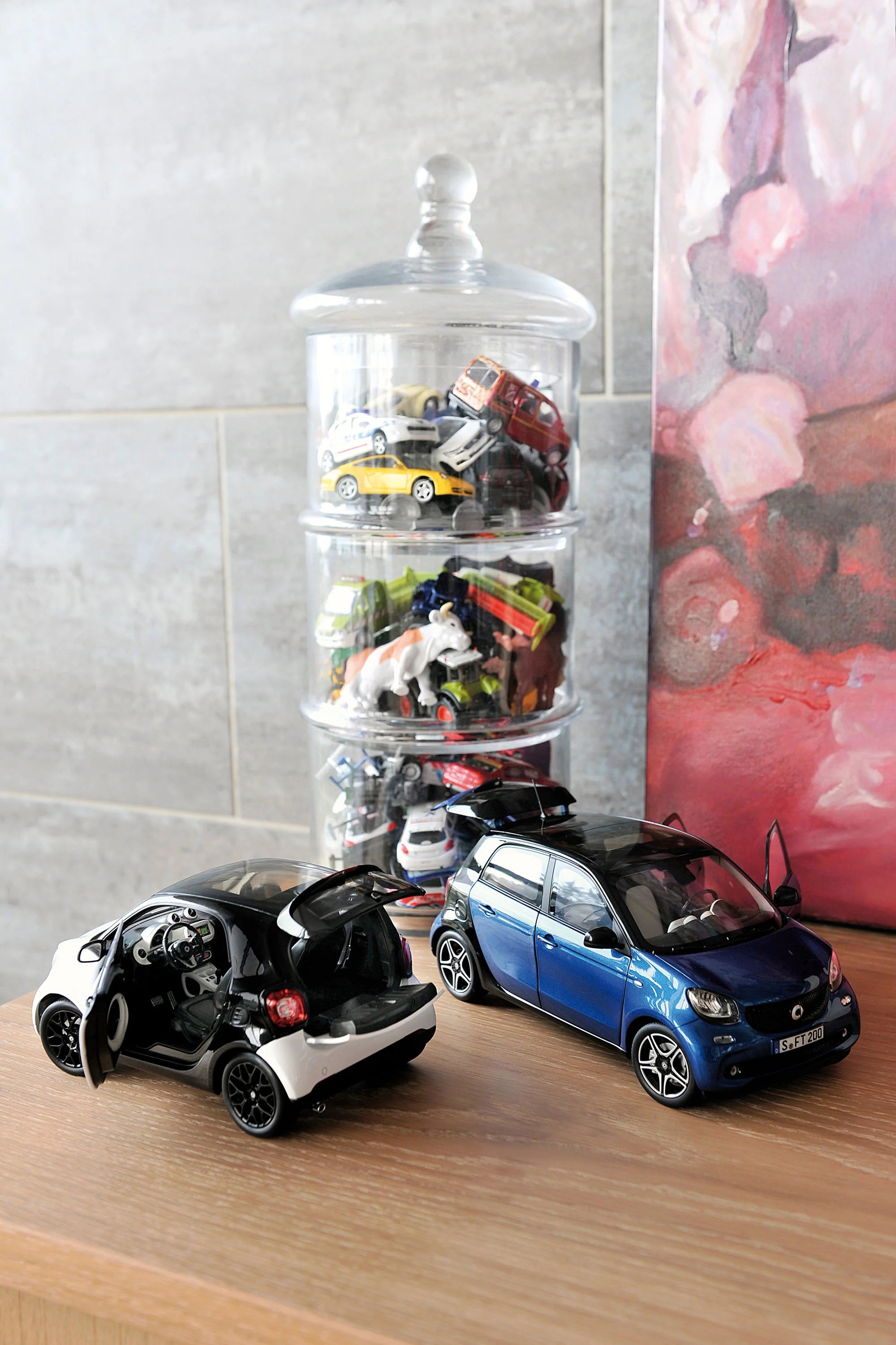 Smart Fortwo 2015 Schwarz&Weiß 1:18