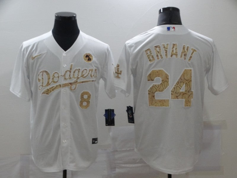 Men's Los Angeles Dodgers Kobe Bryant #8-24 White Player Jersey1