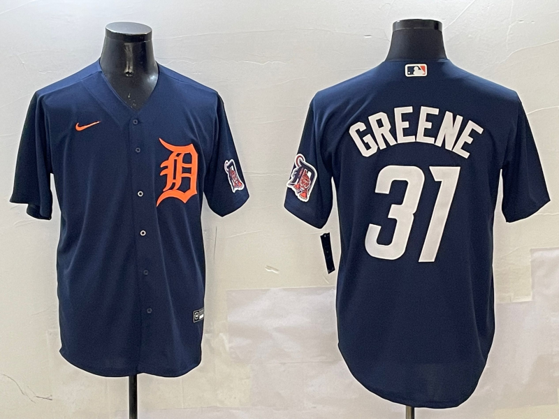 Men's Detroit Tigers Riley Greene #31 Navy Limited Player Jersey1