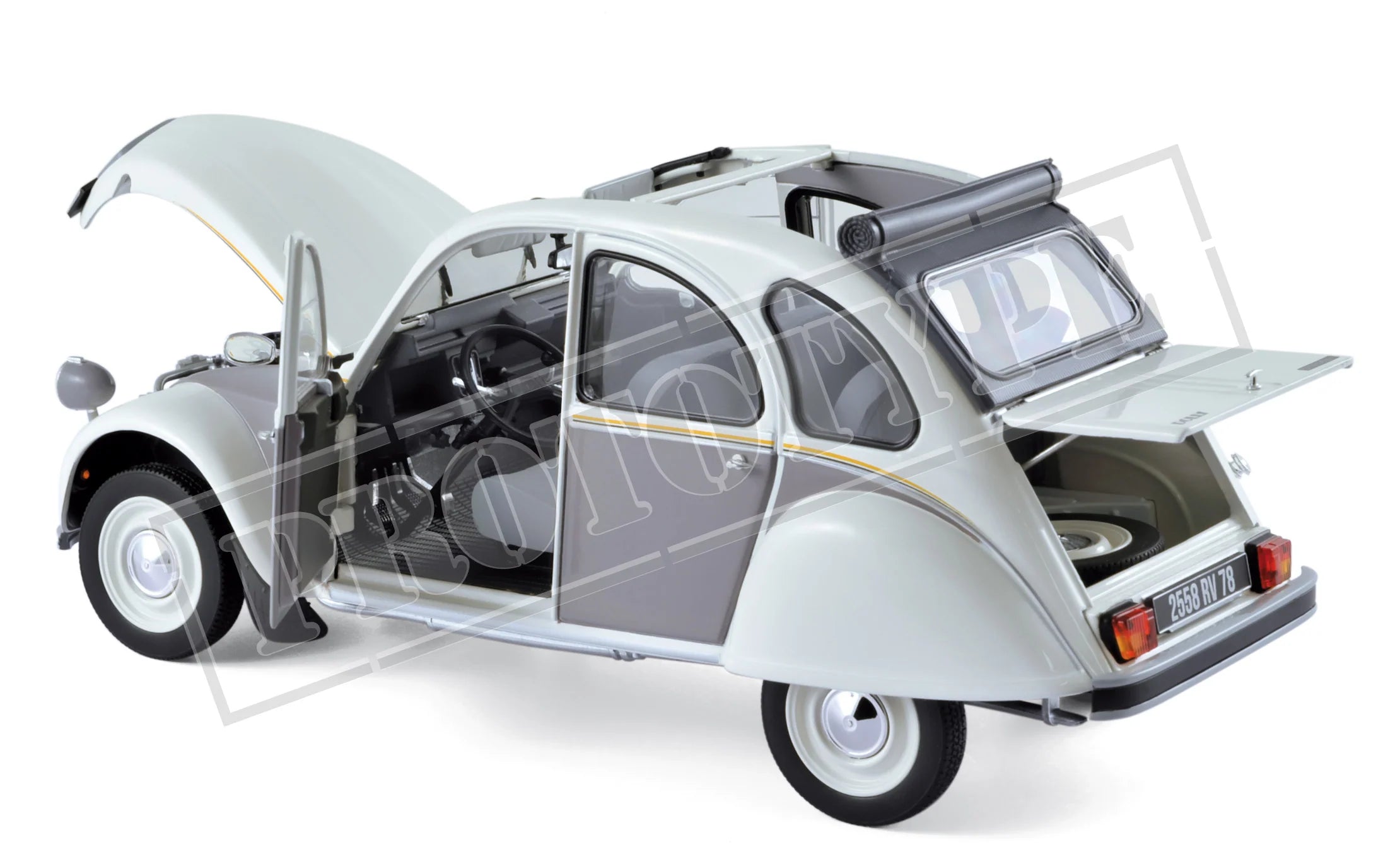 Citroën 2CV Dolly 1985 Meije-Weiß & Cormoran-Grau 1:18