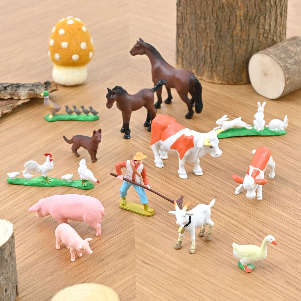 Farm Animals and Farmer Figurines