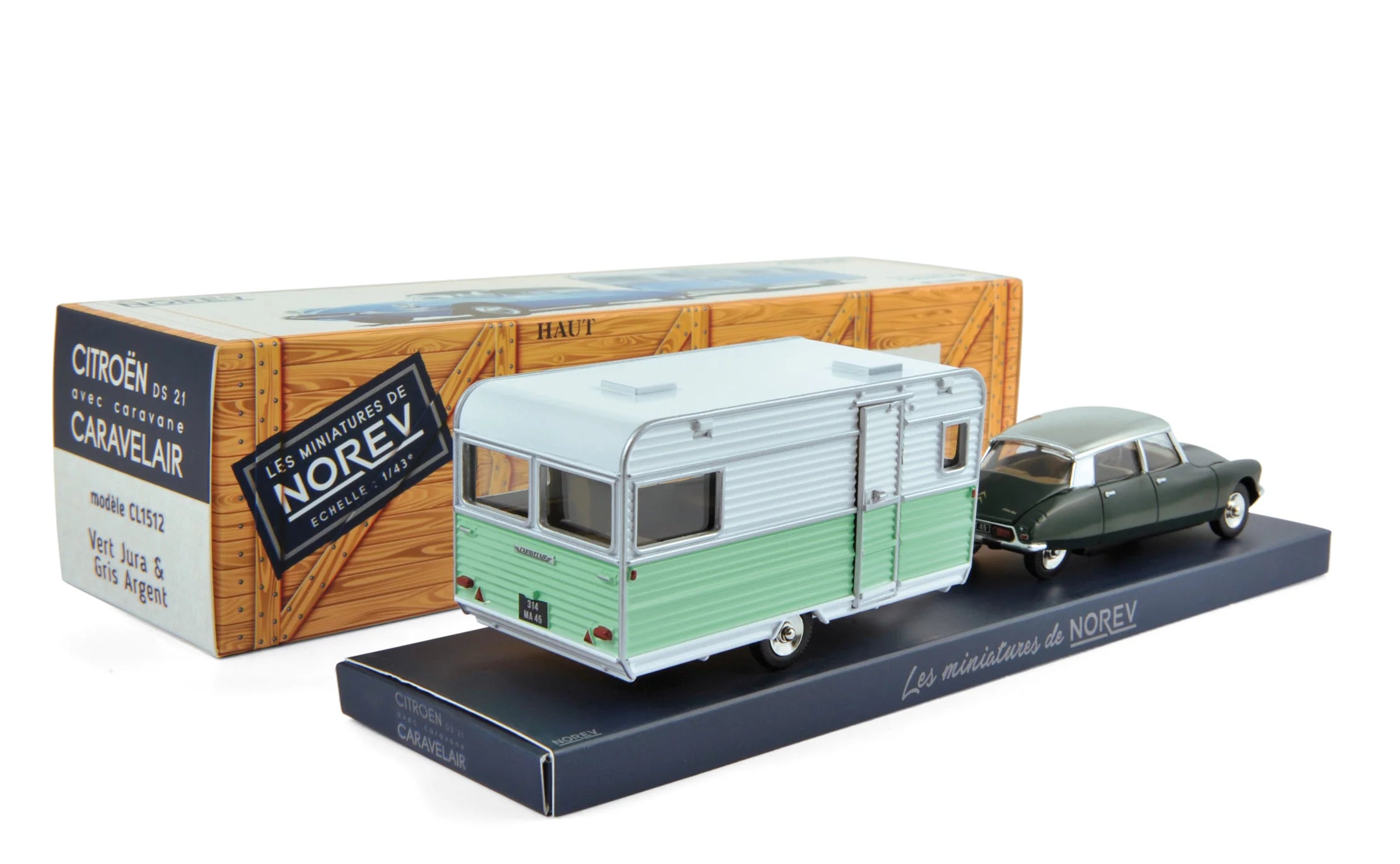 Citroën DS 21&Caravane Green Jura&Grey metallic 1:43