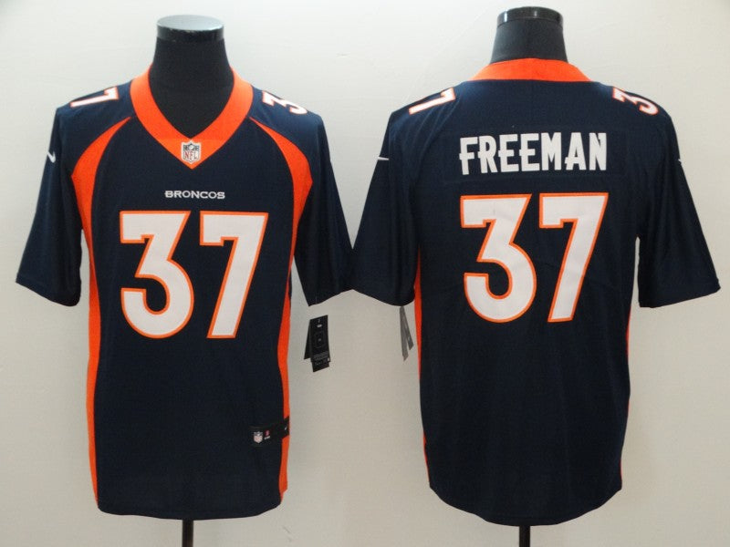 Men's Denver Broncos Royce Freeman #37 Navy Game Jersey1