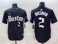 Men's Boston Red Sox Alex Bregman #2 Black Replica Player Jersey
