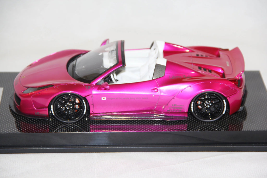 Ferrari 458 Spider Liberty Walk Performance, Flash Pink on Carbon Base - Ltd 10 pcs by LB Work