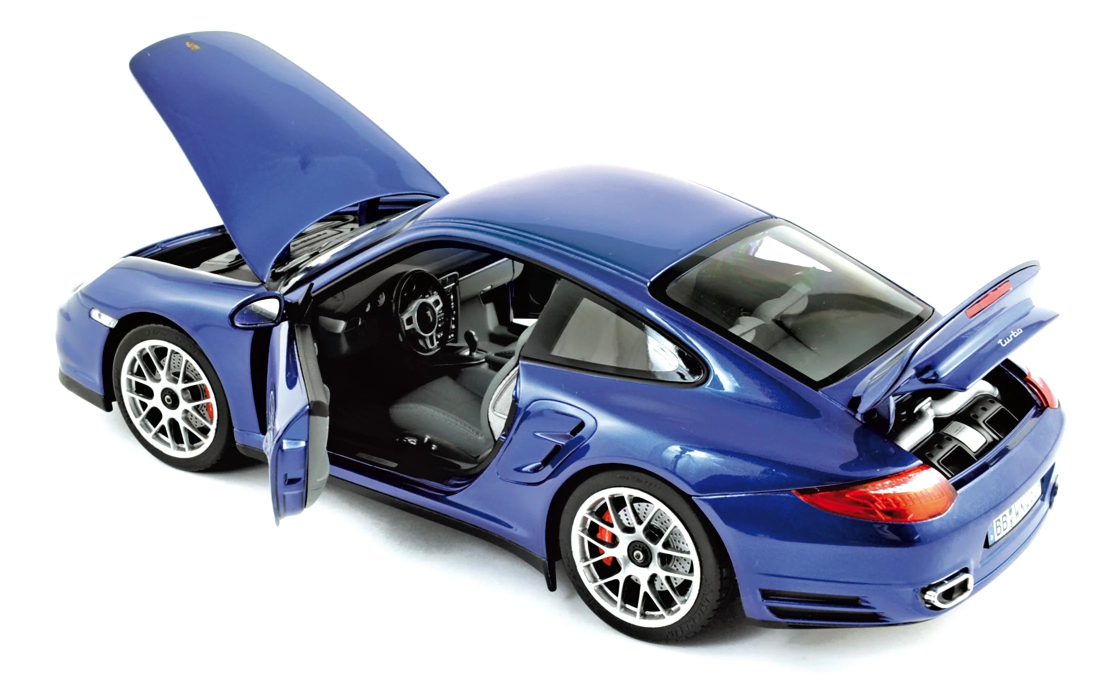 Porsche 911 Turbo 2010 Aqua Blue 1:18
