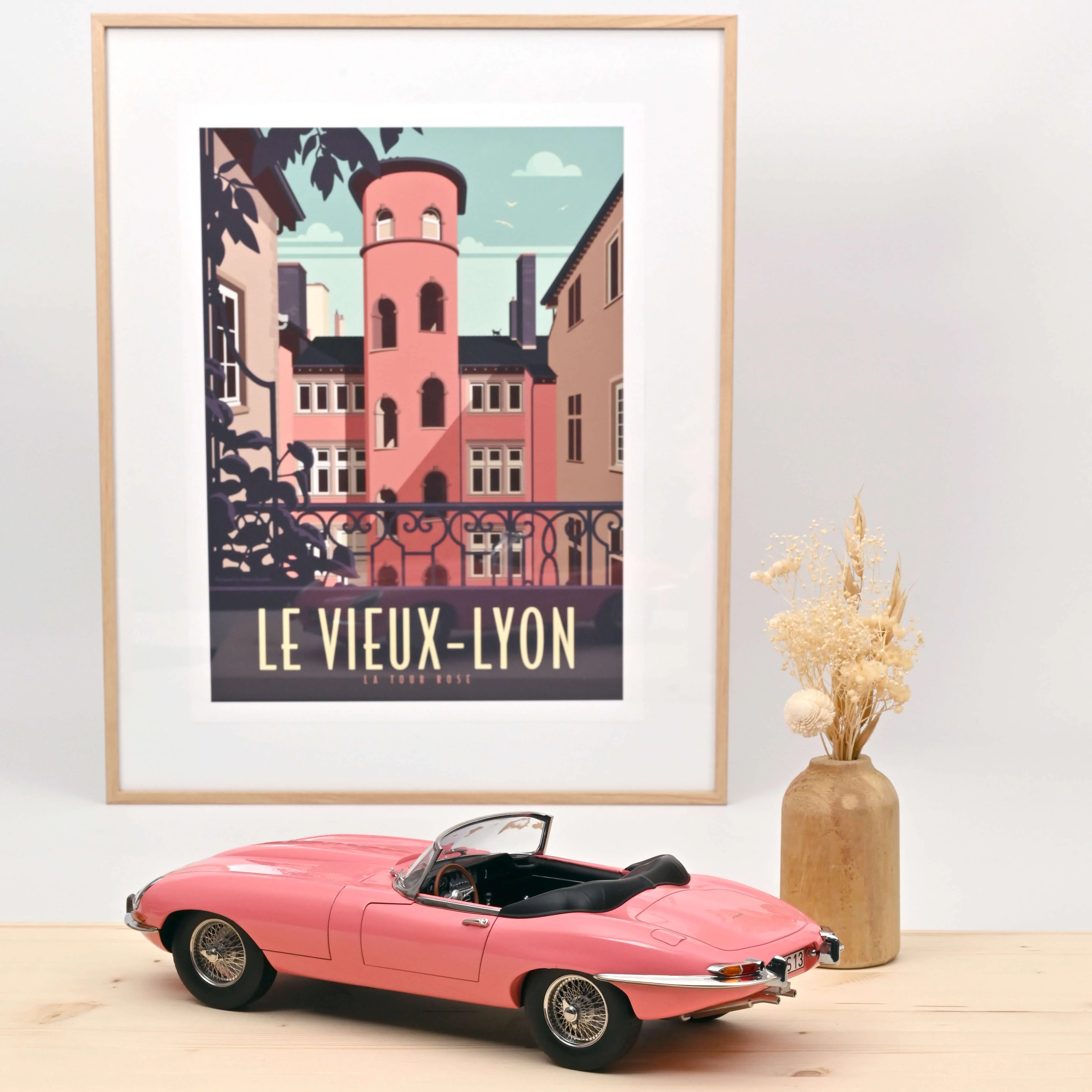 Jaguar E-Type Cabriolet 1962 Pink 1:12 - 300pcs