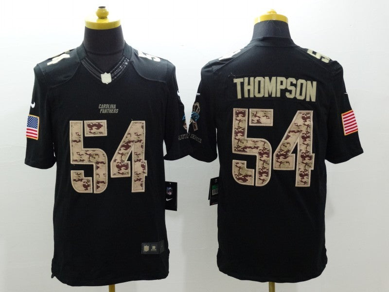 Men's Carolina Panthers Shaq Thompson #54 Black Game Player Jersey1