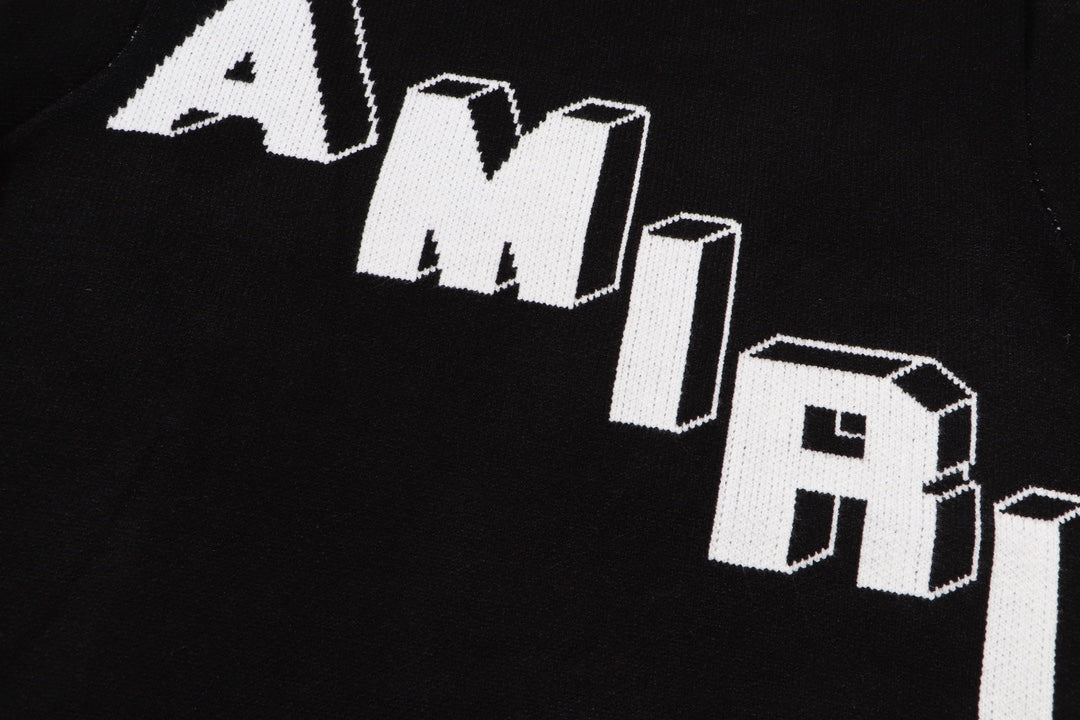 AMIRI 2024 Bew Sweater With Large 22-letter logo on back-Black