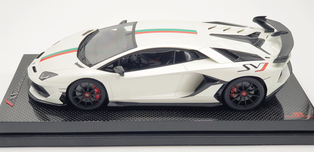 Clearance MR Lamborghini Aventador SVJ White Bianco Canopus, Italian Design  - Limited 16 pcs