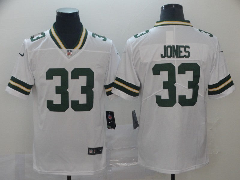 Men's Green Bay Packers Aaron Jones #33 White Player Game Jersey1