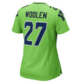 #27 Tariq Woolen Player S.Seahawks Neon Green Game Football Jerseys