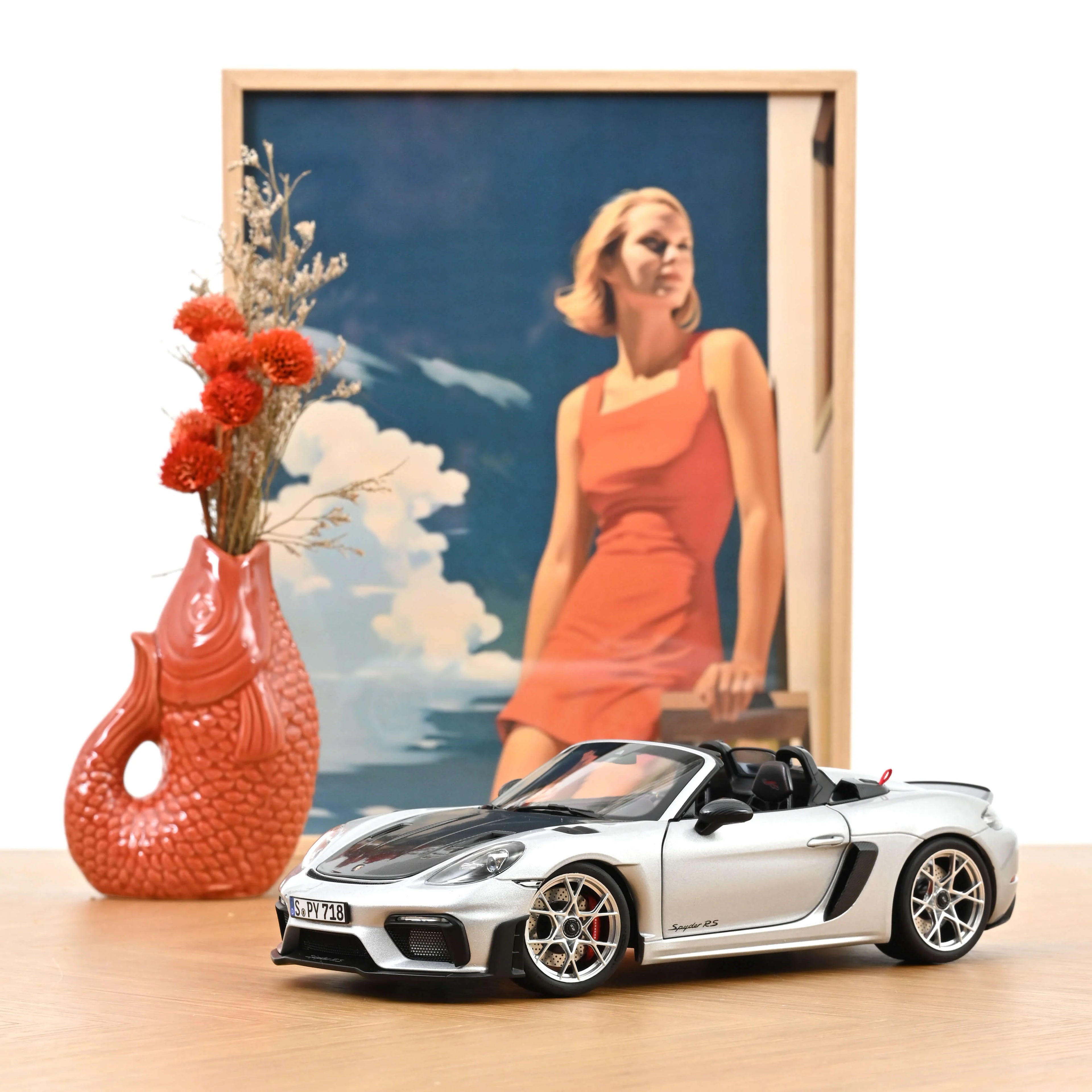 Porsche 718 Spyder RS w/ Weissach Pack 2023 GT-Silvermetallic 1:18
