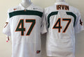 Men's Miami Hurricanes Michael Irvin #47 White Team Football Jersey