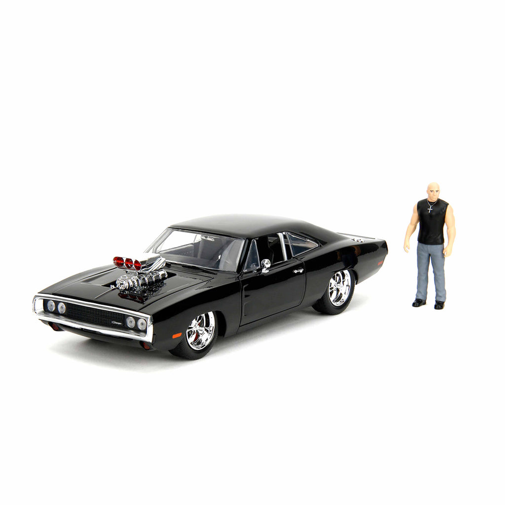 Dodge Charger mit Dom-Figur Schwarz Fast&Furious 1970 1:24