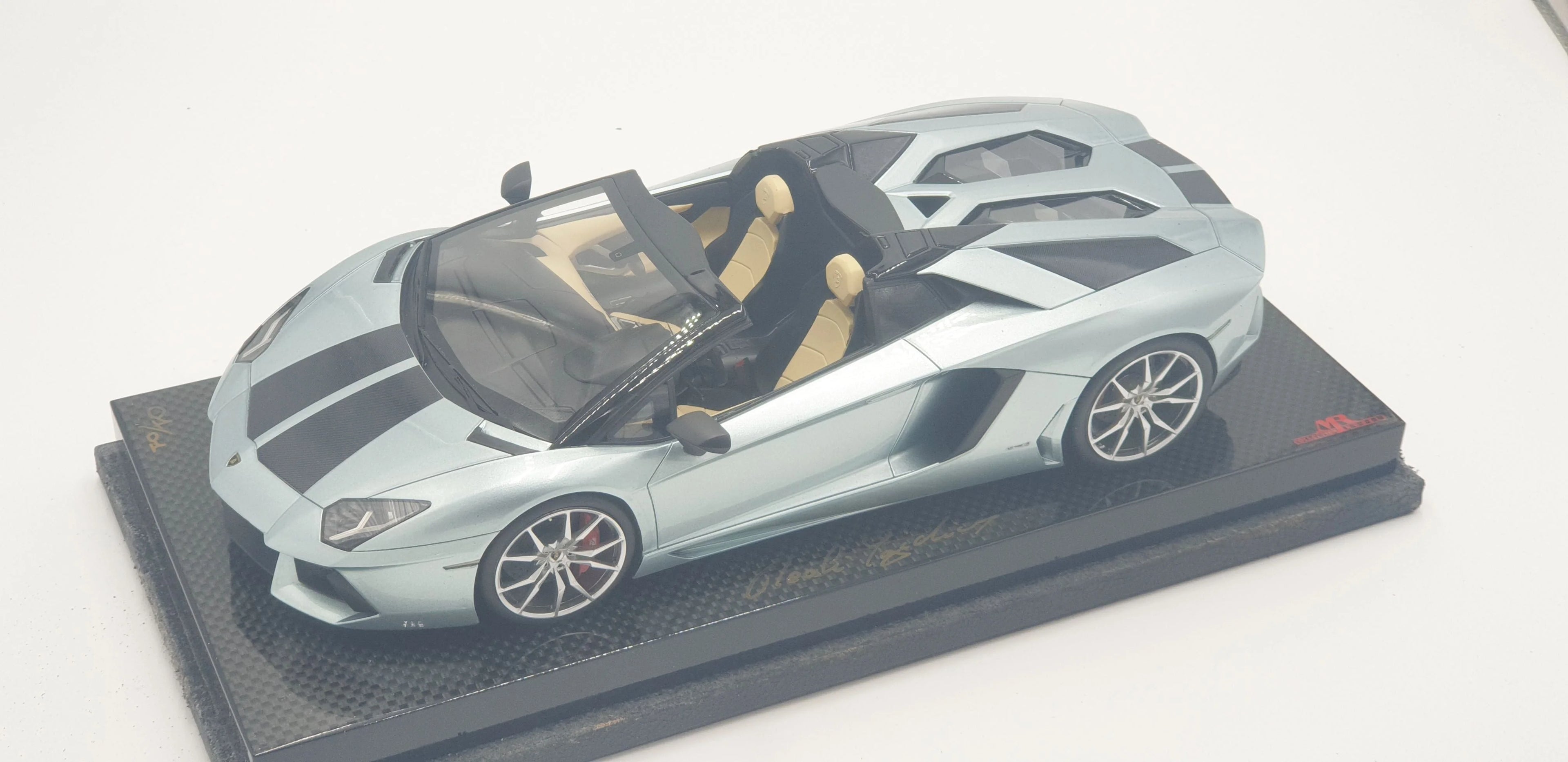 MR Lamborghini Aventador LP700-4 Roadster Light Blue Carbon Base - One Off Limited 1 pcs