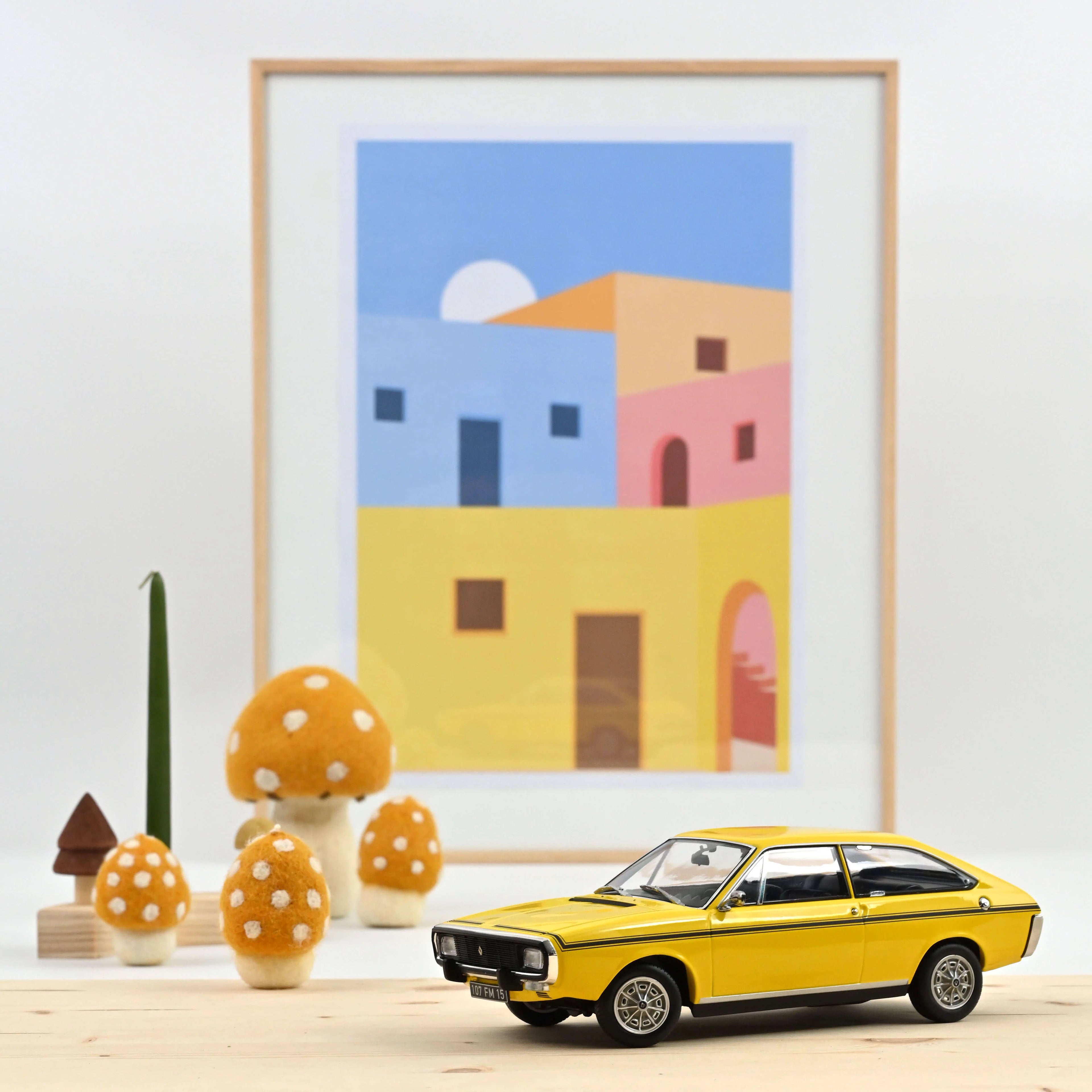 Renault 15 TL 1973 Yellow and Black 1:18 - 300pcs