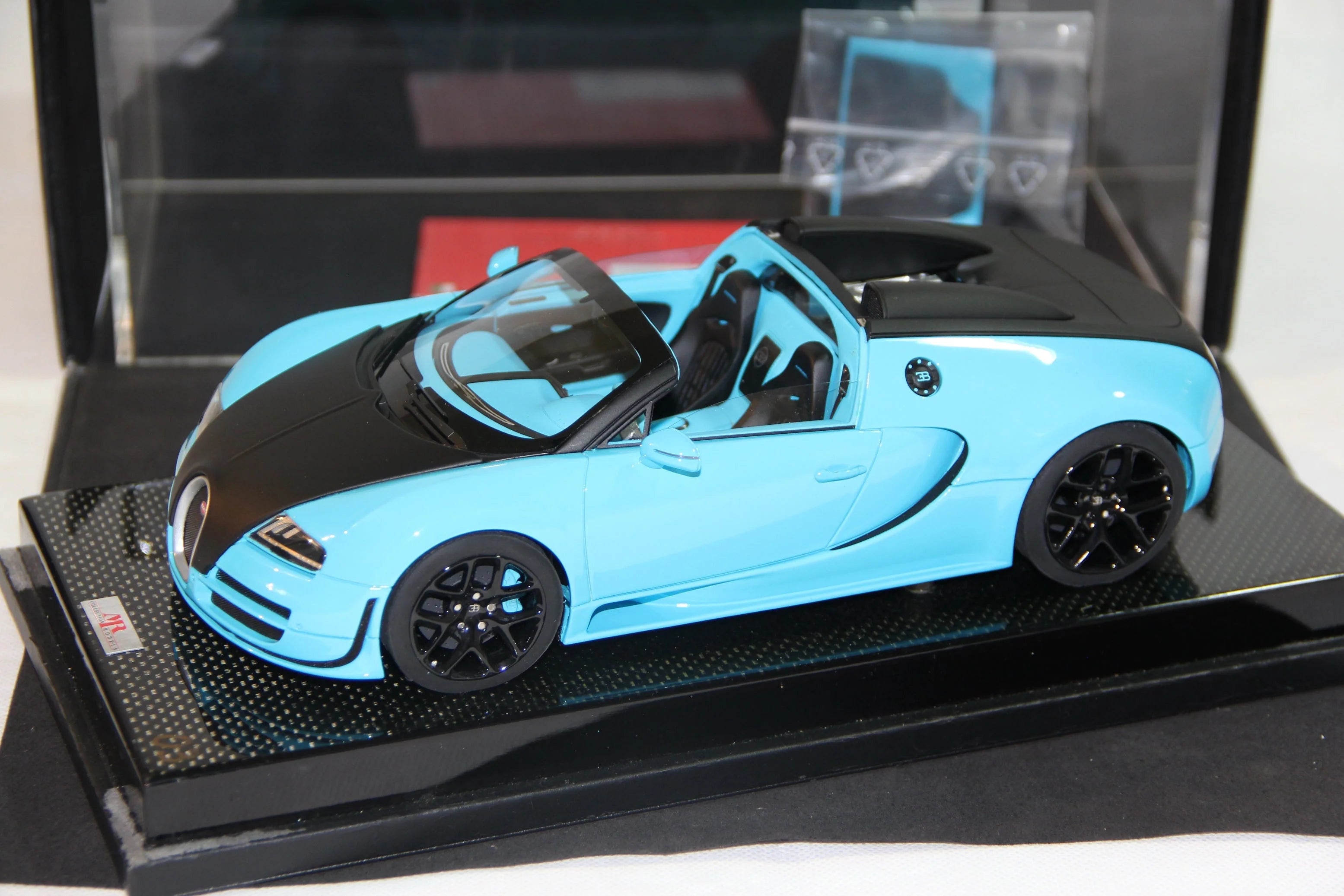 MR Bugatti Grand Sport Veyron Vitesse Baby Blue on Carbon Base, Limited 15 pcs