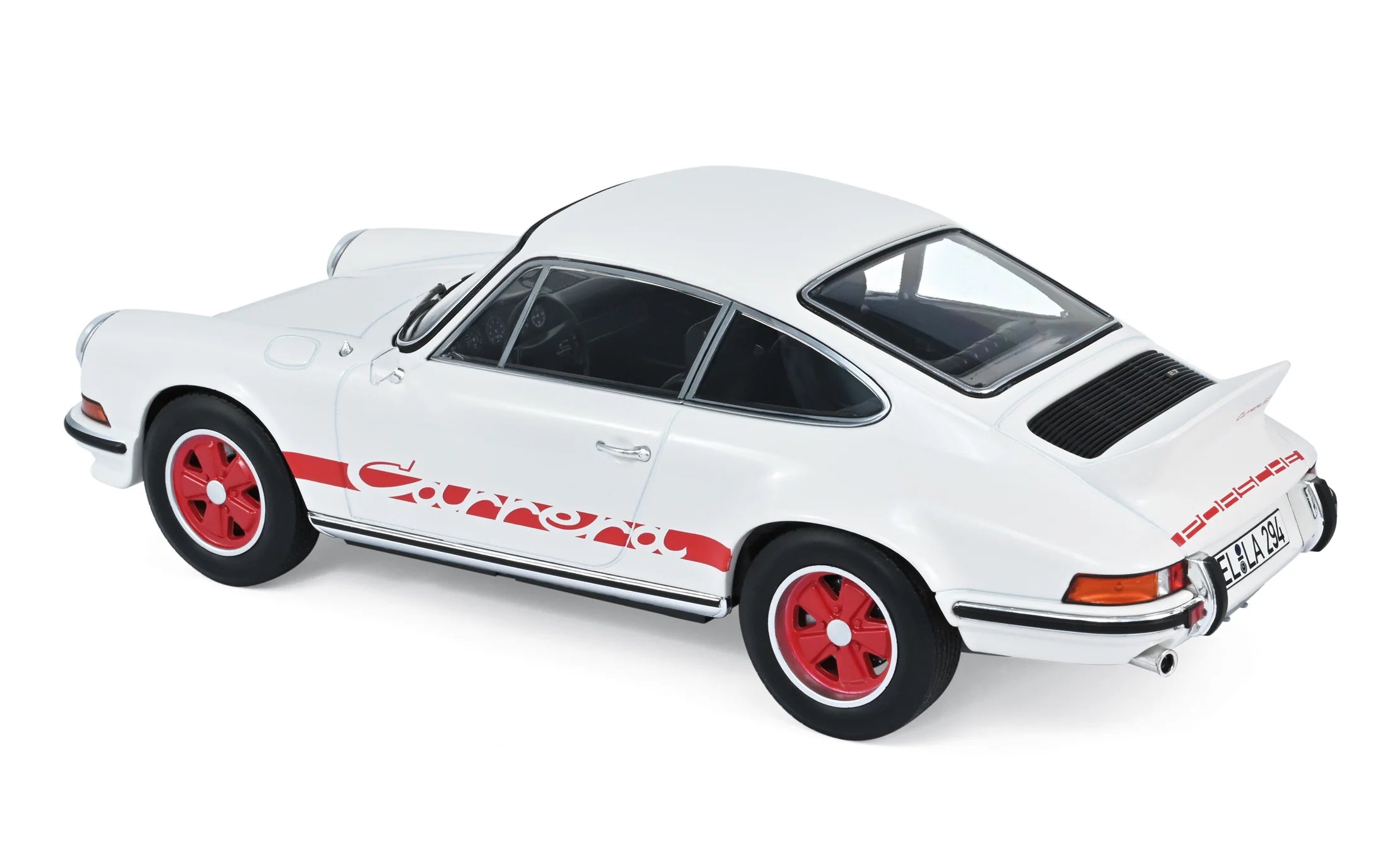 Porsche 911 RS 1973 Weiß mit rotem Dekor 1:18