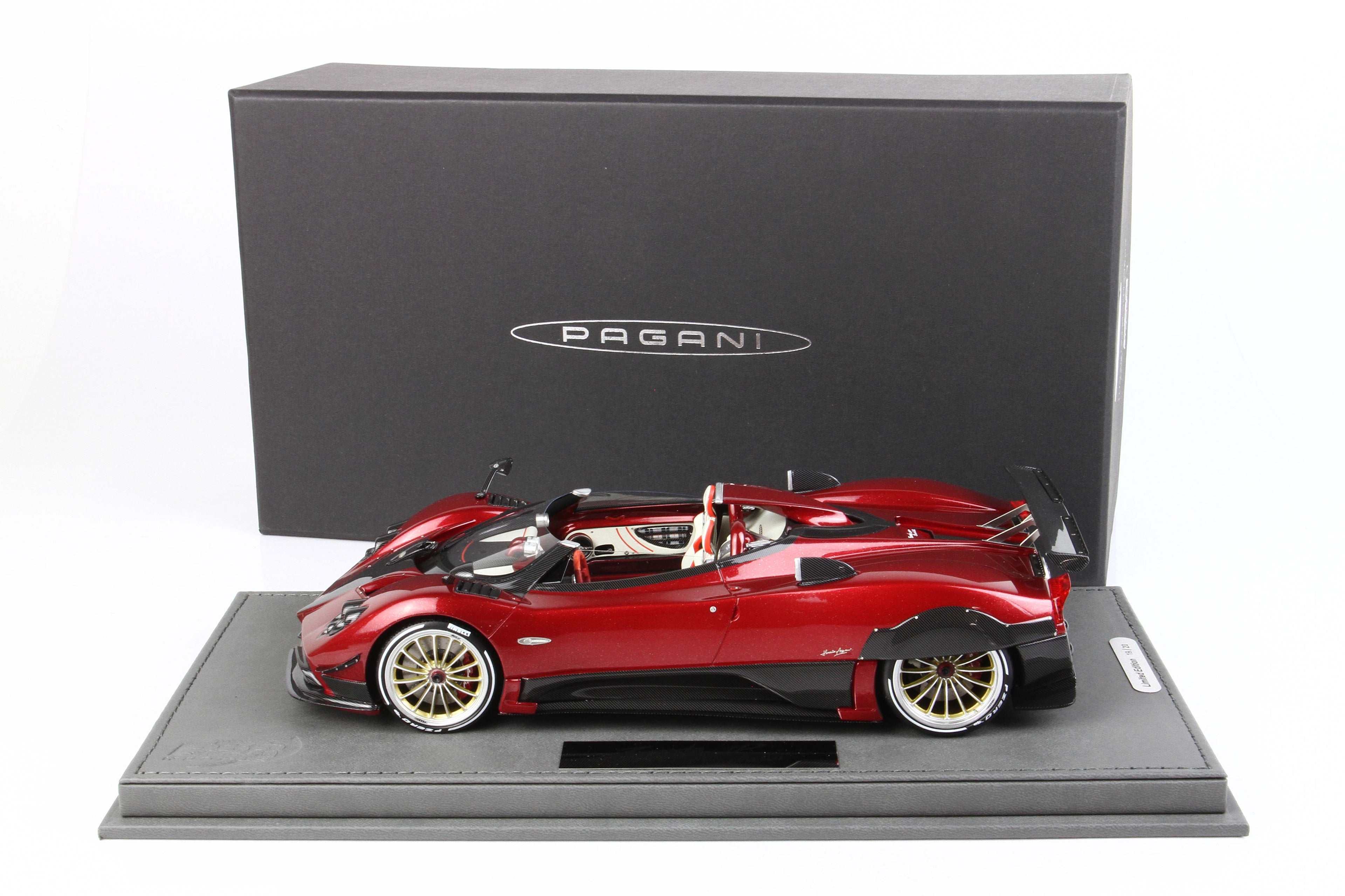 BBR Pagani Barchetta in Rosso Met Red - Limited 20 pcs with Display Case