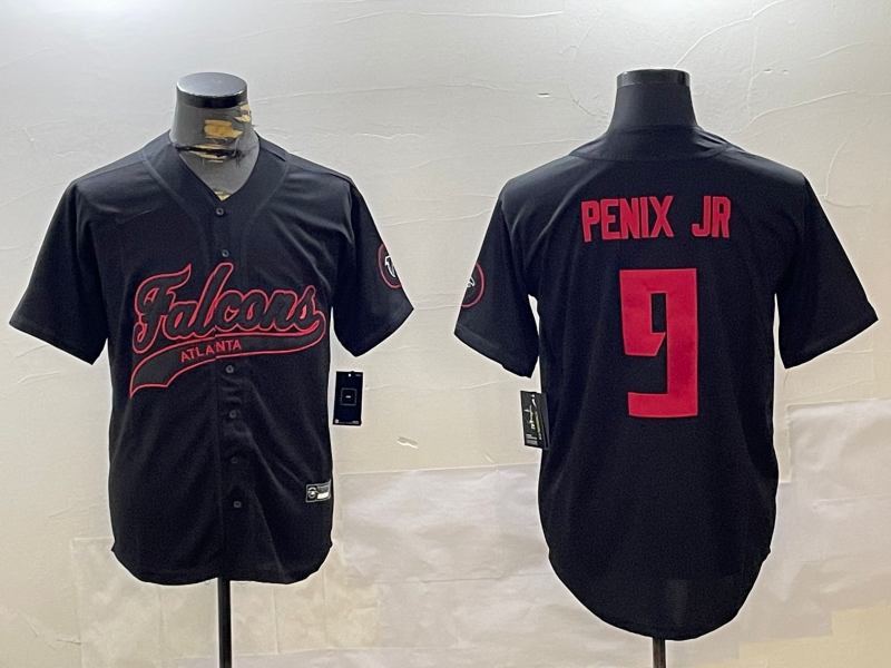 Men's Atlanta Falcons Michael Penix Jr. #9 Black Player Game Jersey1
