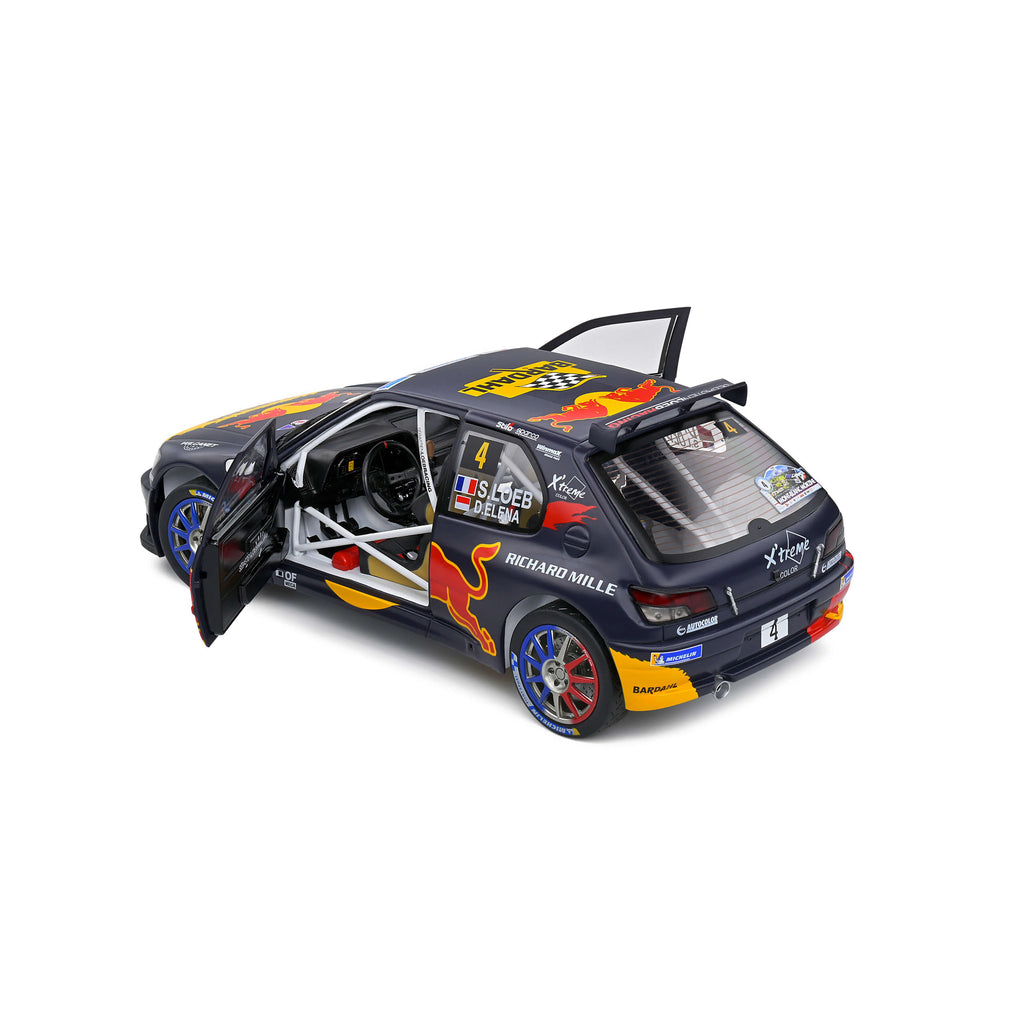 Peugeot 306 Maxi Black N°4 Loeb/Elena Rallye du Mont-Blanc 2021 1:18