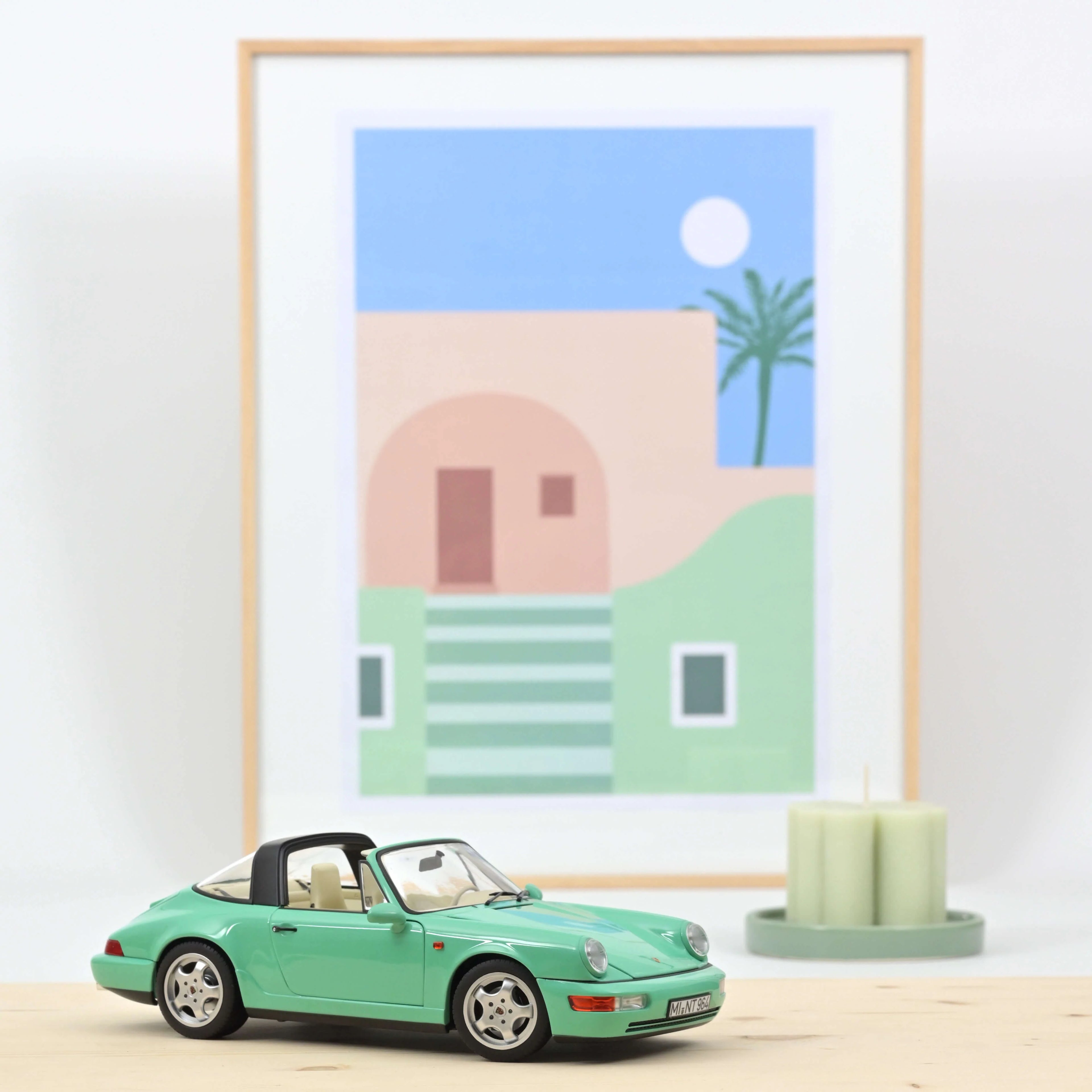 Porsche 911 Carrera 4 Targa 1991 Green 1:18 - 200pcs