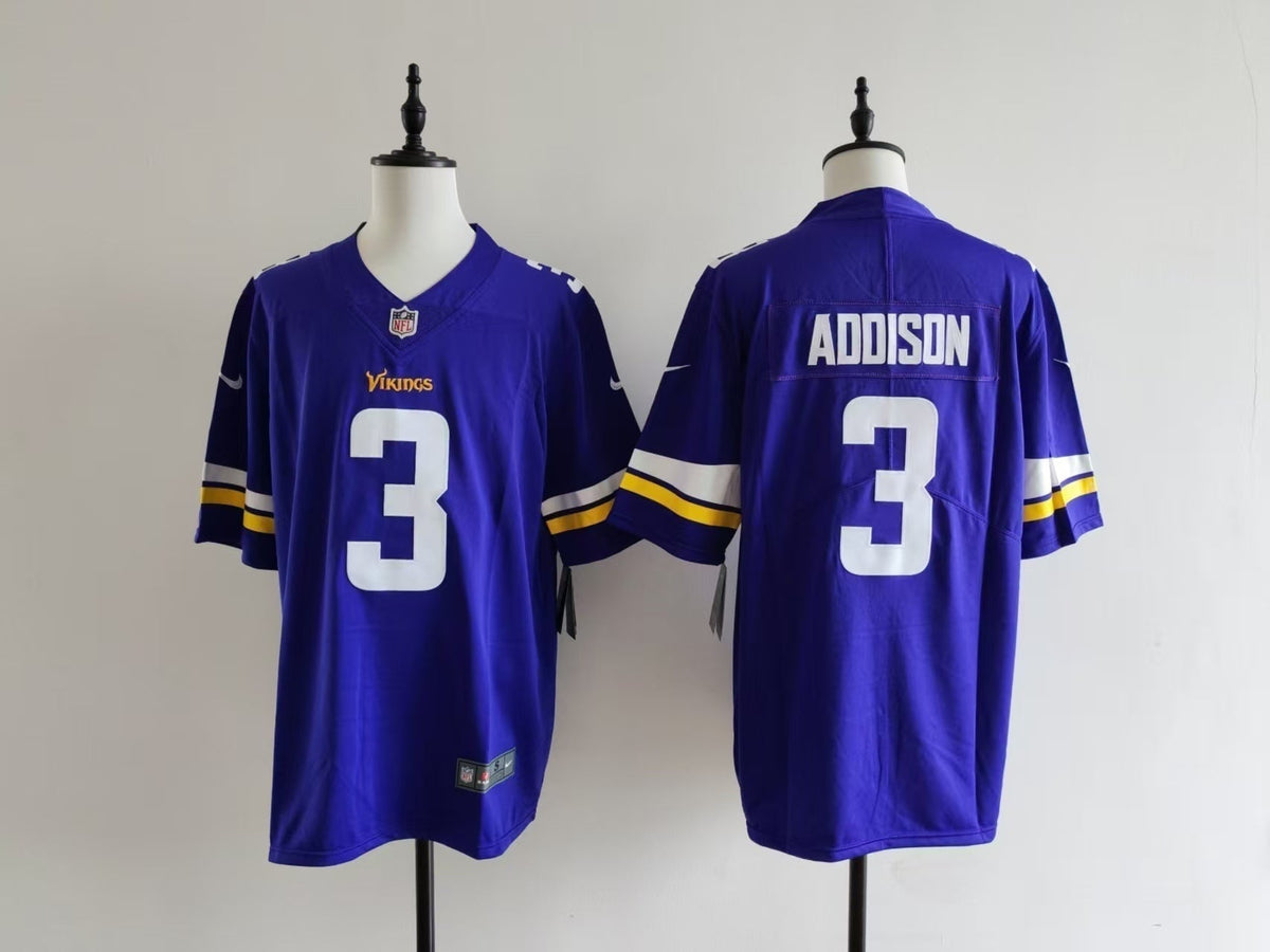 Men's Minnesota Vikings Jordan Addison Nike Jersey -  Purple#3