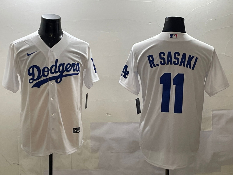 Men's Los Angeles Dodgers Roki Sasaki #11 White Home Replica Player Jersey