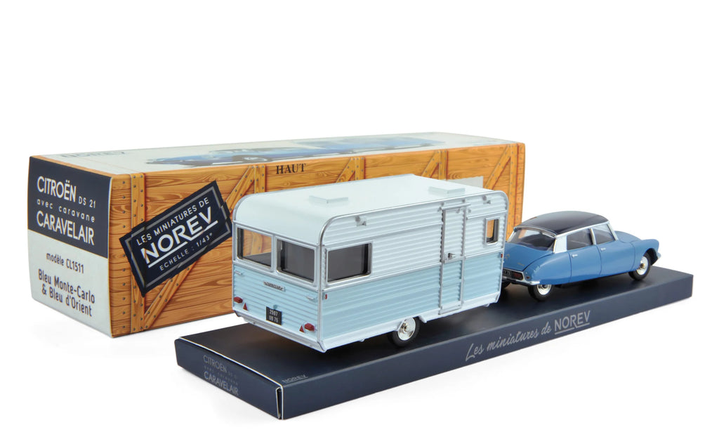 Citroën DS 21&Caravane Caravelair Blue Monte-Carlo&Blue d'Orient