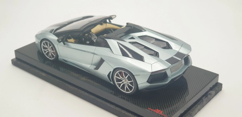 MR Lamborghini Aventador LP700-4 Roadster Light Blue Carbon Base - One Off Limited 1 pcs