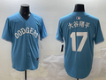 Men's Los Angeles Dodgers Shohei Ohtani #17 Light Blue Player Jersey