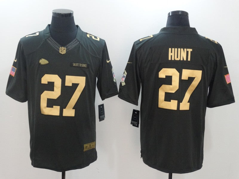 Men's Kansas City Chiefs Karim Hunt #27 Black Game Player Jersey1