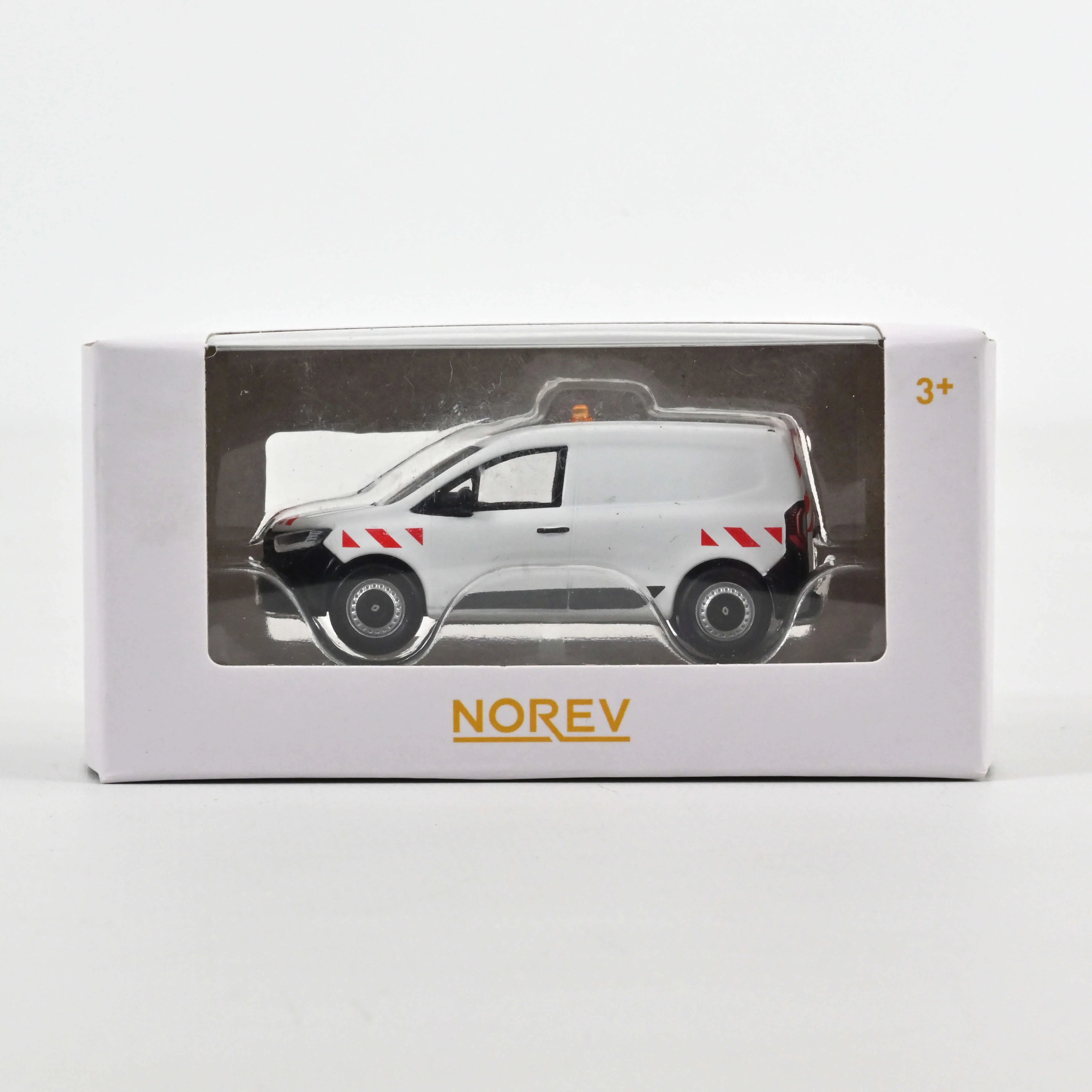 Renault Kangoo Van 2023 Blanc avec rayures rouges 1:64
