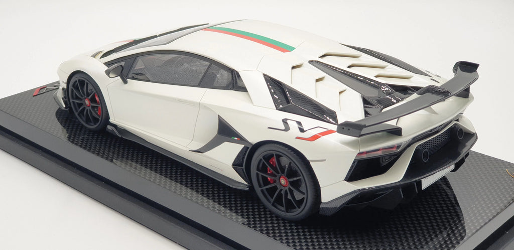 Clearance MR Lamborghini Aventador SVJ White Bianco Canopus, Italian Design  - Limited 16 pcs