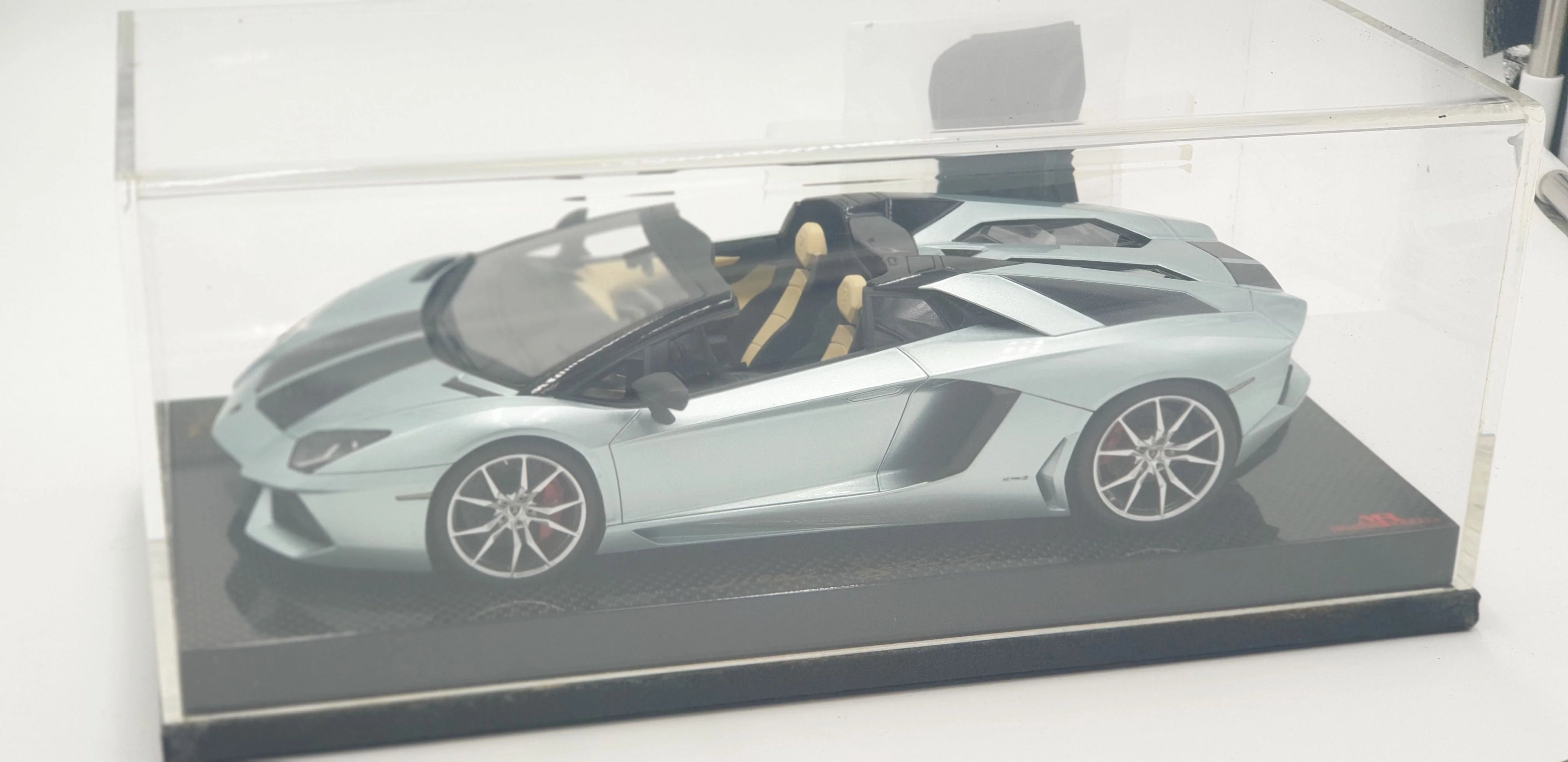 MR Lamborghini Aventador LP700-4 Roadster Light Blue Carbon Base - One Off Limited 1 pcs