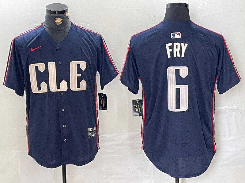 Men's Cleveland Guardians David Fry #6 Navy 2024 City Connect Limited Jersey1