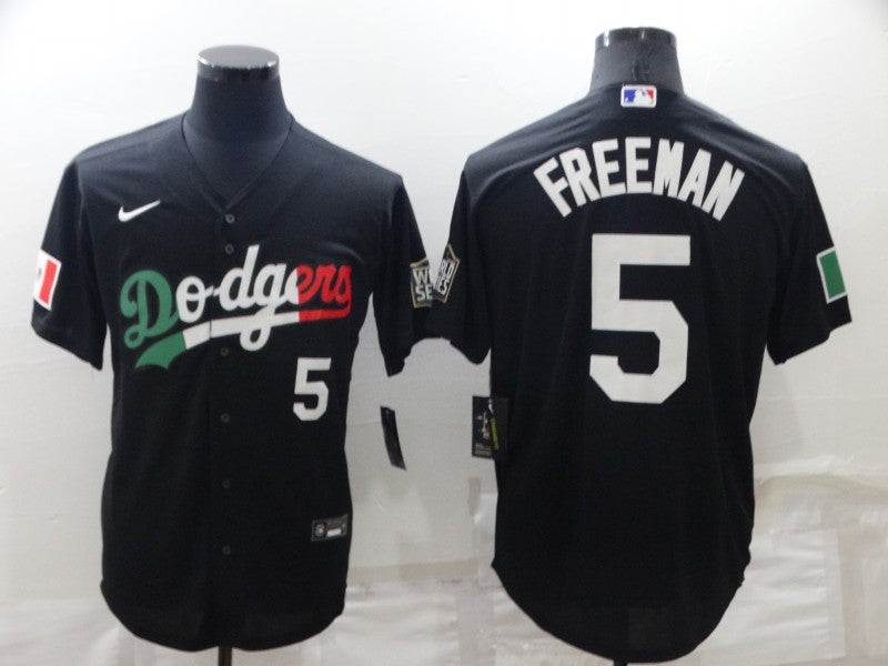 Men's Los Angeles Dodgers Freddie Freeman #5 Black Fashion Stitched Jersey1