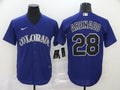 Men's Colorado Rockies Nolan Arenado #28 Purple Replica Baseball Jersey1