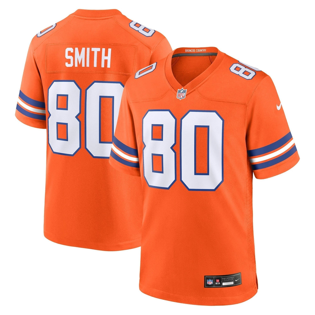 Rod Smith Denver Broncos Nike Mile High Collection 1977 Throwback Retired   Game Jersey - Orange