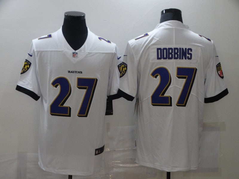 Men's Baltimore Ravens J.K. Dobbins #27 White Game Jersey1