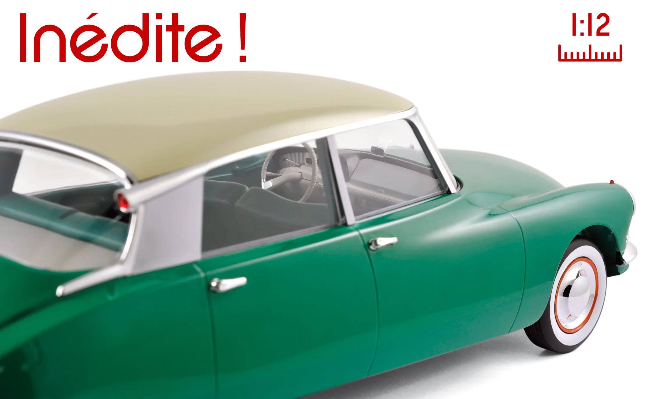Citroën DS 19 1956 - Vert Printemps & Champagne Avant-Première 1/12