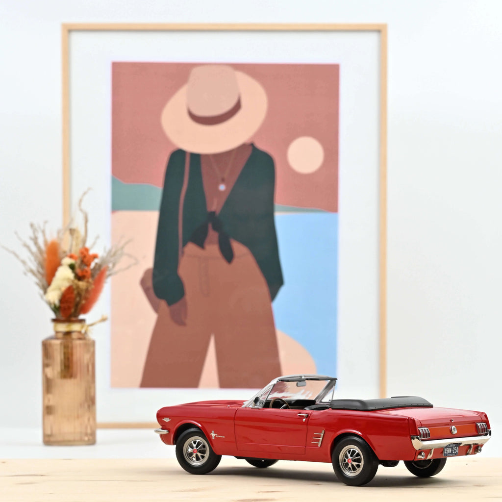 Ford Mustang Convertible 1966 Rouge Éclatant 1:18