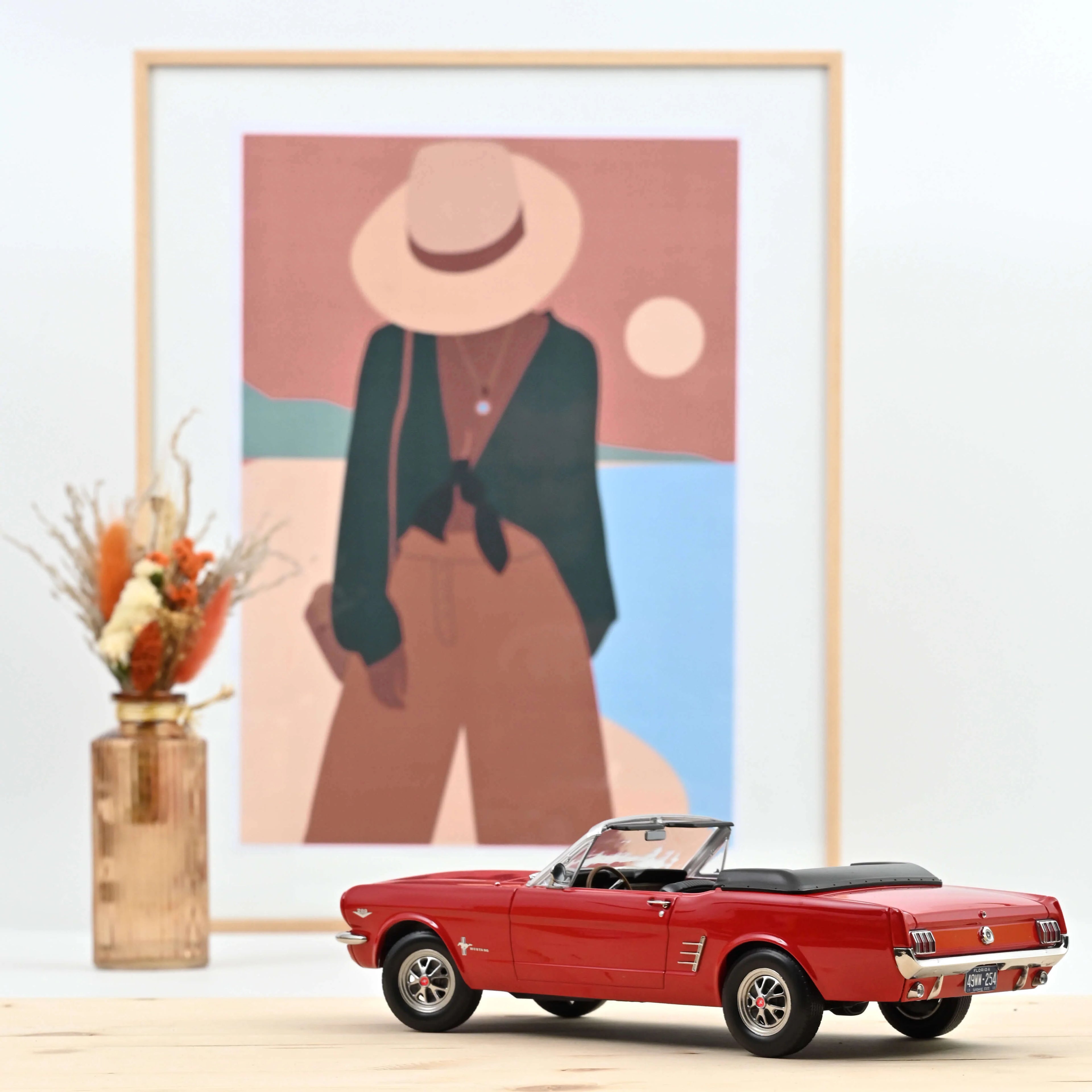 Ford Mustang Convertible 1966 Rouge Éclatant 1:18