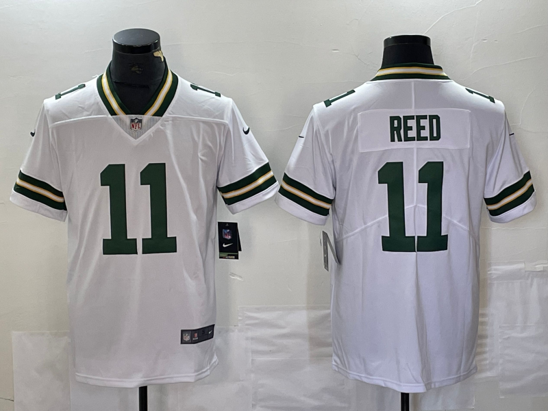 Men's Green Bay Packers Jayden Reed #11 White Player Game Jersey1