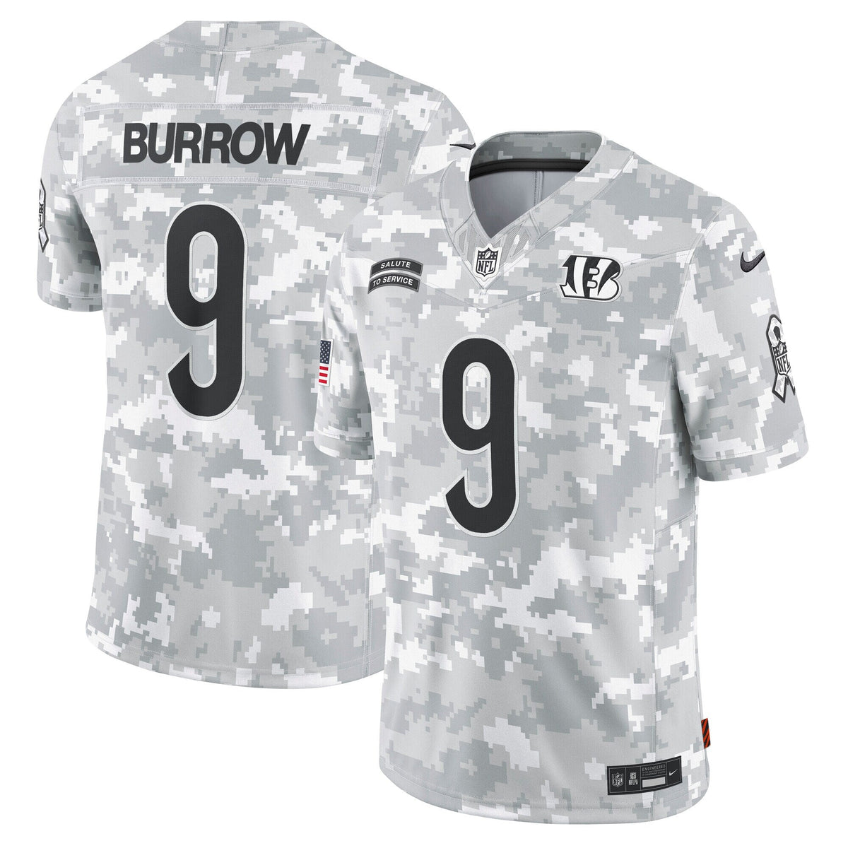 Joe Burrow Cincinnati Bengals Nike 2024 Salute to Service Limited Jersey - Arctic Camo