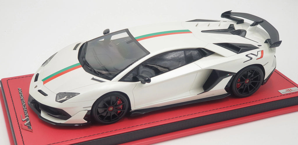 Clearance MR Lamborghini Aventador SVJ White Bianco Canopus, Italian Design  - Limited 16 pcs
