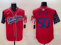 Men's Los Angeles Dodgers Mookie Betts #50 Red Replica Player Jersey